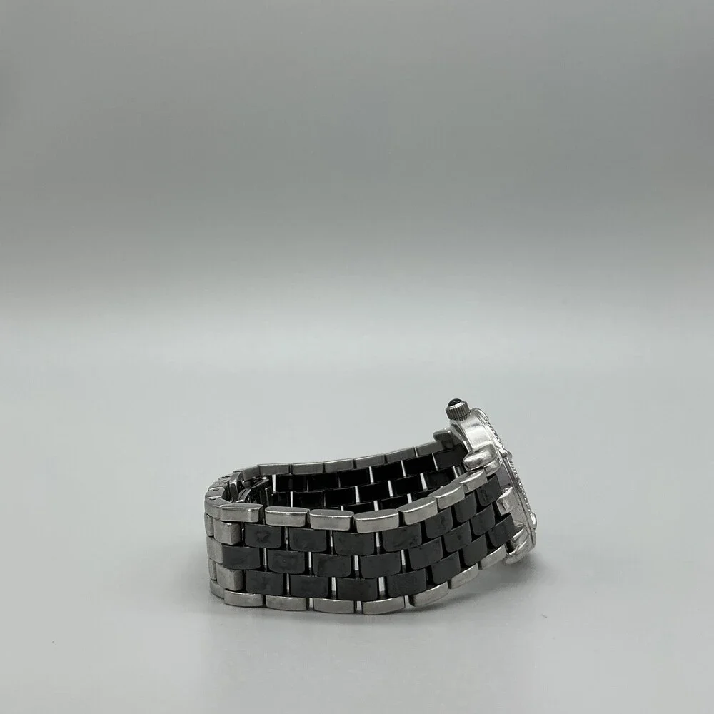Anne Klein Womens Watch 30mm Black Dial Diamond Bezel Stainless New Battery 6.5